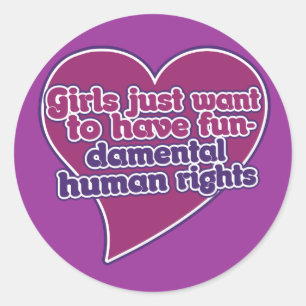 Meisjes willen alleen fundamentele mensenrechten ronde sticker