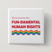 Meisjes willen alleen fundamentele mensenrechten,  vierkante button 5,1 cm (Voorkant)