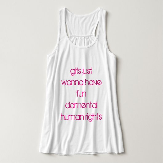 Meisjes willen alleen maar een vage mensenrechten tanktop (Design voorkant)