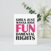Meisjes willen alleen maar plezier hebben briefkaart (Staand voorkant)