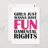 Meisjes willen alleen maar plezier hebben briefkaart (Voorkant / Achterkant)