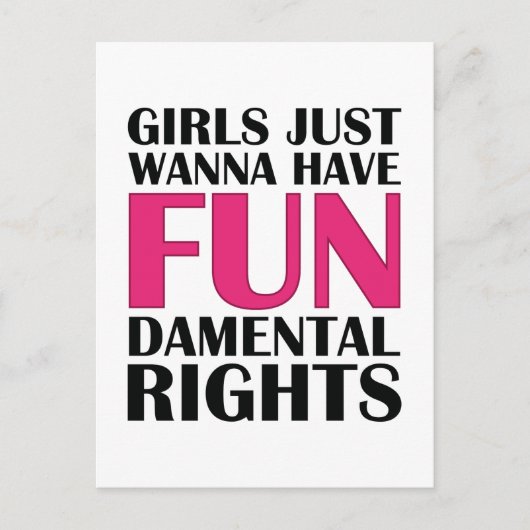 Meisjes willen alleen maar plezier hebben briefkaart (Voorkant)