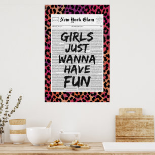 Meisjes Willen Alleen Maar Pret Hebben Luipaard Gl Poster