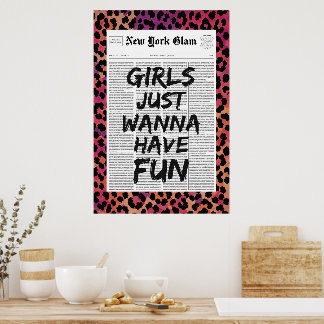 Meisjes Willen Alleen Maar Pret Hebben Luipaard Gl Poster