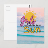 Meisjes willen alleen Sun Beach Ocean hebben Briefkaart (Voorkant / Achterkant)