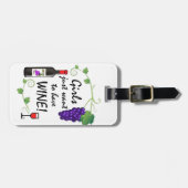 Meisjes willen alleen wijn hebben. bagagelabel (Voorkant horizontaal)