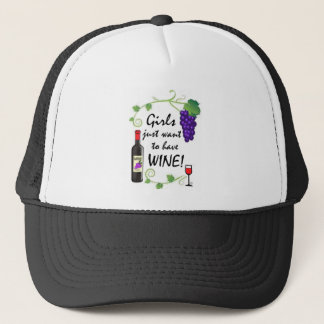 Meisjes willen alleen wijn hebben. trucker pet