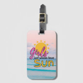 Meisjes willen dat Sun Beach gepersonaliseerd word Bagagelabel (Voorkant (verticaal))