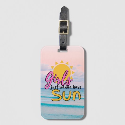 Meisjes willen dat Sun Beach gepersonaliseerd word Bagagelabel (Voorkant (verticaal))