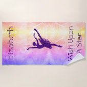 Meisjes willen een Star Ballerina Beach Towel Strandlaken (Voorkant)