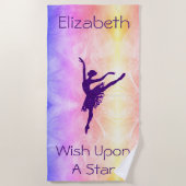Meisjes willen een Star Ballerina Beach Towel Strandlaken (Voorkant)