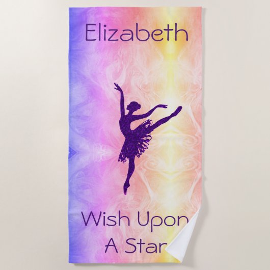 Meisjes willen een Star Ballerina Beach Towel Strandlaken (Voorkant)