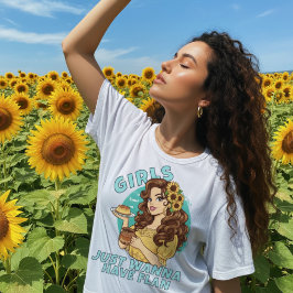 Meisjes Willen Flan Grappig Latijns-Amerikaans Des T-shirt