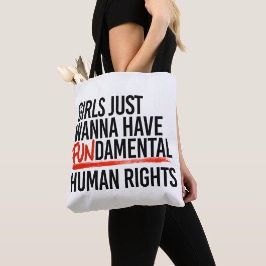 Meisjes willen fundamentele rechten hebben tote bag (Dichtbij)