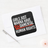 Meisjes willen fundamentele rechten hebben vierkante sticker (Envelop)