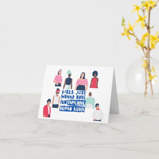 Meisjes willen gewoon...blank kaart (Gele Bloem)