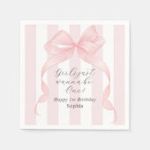 Meisjes willen gewoon een 1e verjaardag zijn servet (Voorkant)