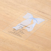 Meisjes willen gewoon een blauwe boog zijn 1e verj acryl uitnodigingen (Laagn)