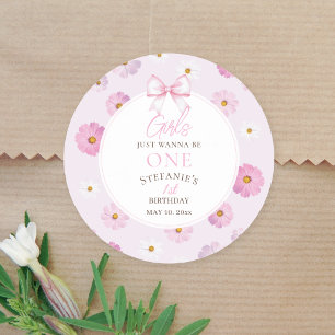 Meisjes willen gewoon één bloemrijke fancy eerste ronde sticker
