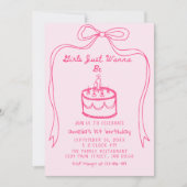 Meisjes willen gewoon een eerste verjaardag zijn kaart (Voorkant)