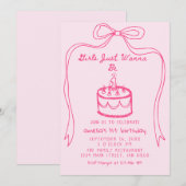 Meisjes willen gewoon een eerste verjaardag zijn kaart (Voorkant / Achterkant)