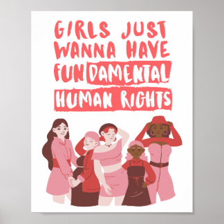 Meisjes willen gewoon een fundamentele mensenrecht poster
