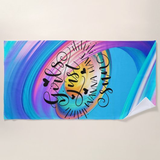 Meisjes willen gewoon een keukenhanddoek hebben strandlaken (Voorkant)