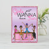 Meisjes willen gewoon een leuk vrijgezellenfeest kaart (Staand voorkant)