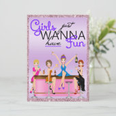 Meisjes willen gewoon een leuk vrijgezellenfeest kaart (Staand voorkant)