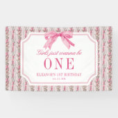 Meisjes willen gewoon een meisje zijn 1e verjaarda spandoek (Horizontaal)