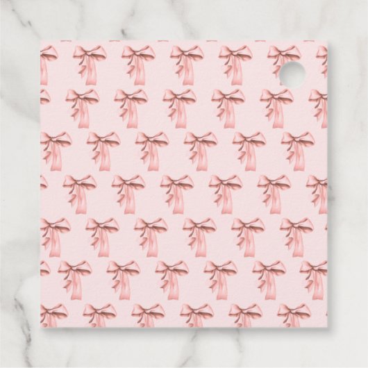 Meisjes willen gewoon een roze boog eerste verjaar bedankjes labels (Achterkant)