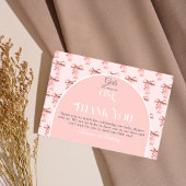 Meisjes willen gewoon een roze boog eerste verjaar bedankkaart