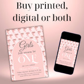 Meisjes willen gewoon een roze boog eerste verjaar kaart