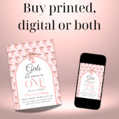 Meisjes willen gewoon een roze boog eerste verjaar kaart