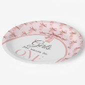 Meisjes willen gewoon een roze boog eerste verjaar papieren bordje (Gekanteld)