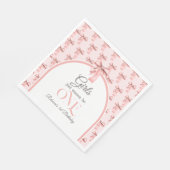 Meisjes willen gewoon een roze boog eerste verjaar servet (Hoek)