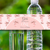 Meisjes willen gewoon een roze boog eerste verjaar waterfles etiket