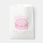 Meisjes willen gewoon een roze boog zijn 1e verjaa bedankzakje (Voorkant)