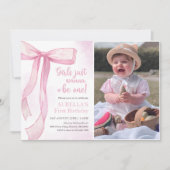 Meisjes willen gewoon een roze boog zijn 1e verjaa kaart (Voorkant)