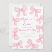 Meisjes willen gewoon een roze boog zijn 1e verjaa kaart (Voorkant)