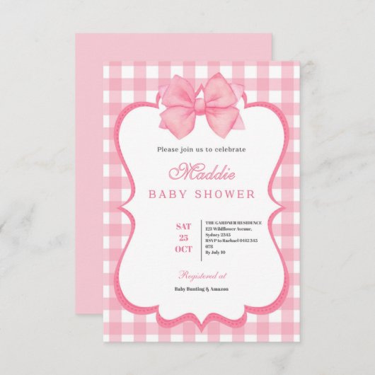 Meisjes willen gewoon een roze boog zijn 1e verjaa kaart (Voorkant / Achterkant)