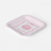 Meisjes willen gewoon een roze boog zijn 1e verjaa papieren bordje (Gebogen)