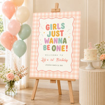 Meisjes willen gewoon één roze gingham 1e verjaard
