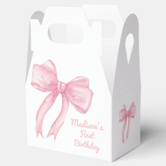 Meisjes willen gewoon een roze strik coquette verj bedankdoosjes (Geopend)