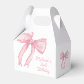 Meisjes willen gewoon een roze strik coquette verj bedankdoosjes (Voorkant Zijde)