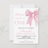 Meisjes willen gewoon een roze strik coquette verj kaart (Voorkant)