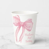 Meisjes willen gewoon een roze strik coquette verj papieren bekers (Achterkant)