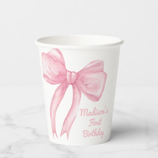 Meisjes willen gewoon een roze strik coquette verj papieren bekers (Achterkant)