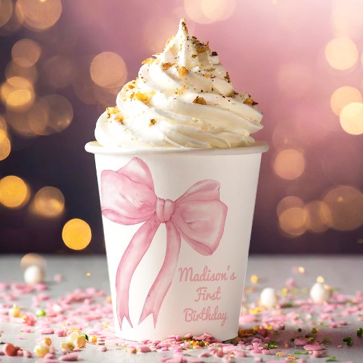 Meisjes willen gewoon een roze strik coquette verj papieren bekers