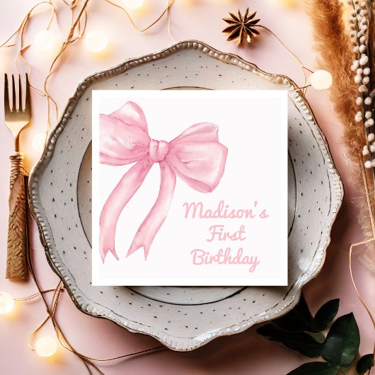 Meisjes willen gewoon een roze strik coquette verj servet